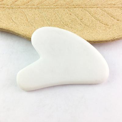 China 2022 Best Quality White Jade Guasha Handmade Gua Sha Stone Facial Scraping Facial Massage Beauty Tools for sale