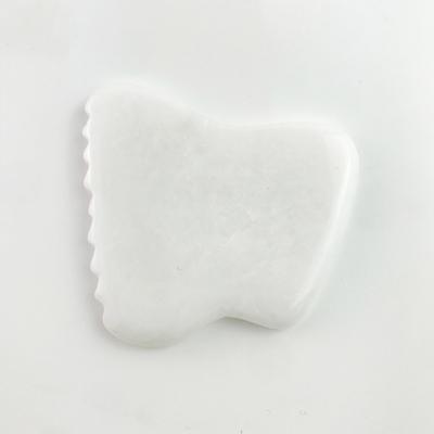 China New Face Product Natural White Jade Stone Scraping Massage Tool Gua Sha Tip Gua Sha Tip for sale