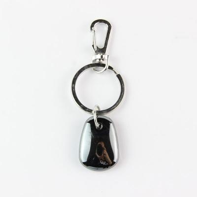 China Promotion Gift Factory Direct Sale Fashion Design Hematite Keychain Gemstone Pendant Key Ring For Promotion Gift for sale