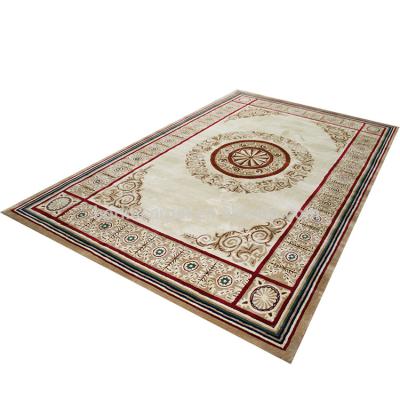 China Beautiful Handmade Wool Area Rug Cushioned French Chic Aubusson Design Rug for sale