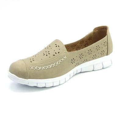 China Wholesale Custom Fashion Trend Color Soft Beige Unique Mexican Style Casual Slip On Moccasin Women Boat Shoes for sale