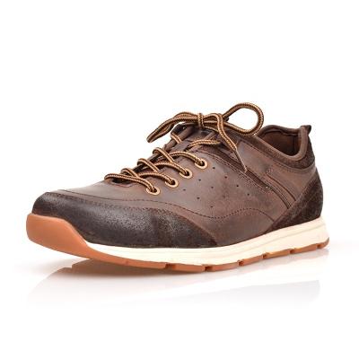 China Fashion Trend Original Design Lace Up New Style Outdoor Walking Shoes Scare Genuine Italian Casual Men Leather Trim Shoes for sale