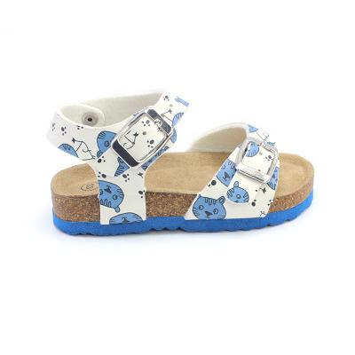 China New Fashion Original Designer Good Blue Sloe Boy Summer Shoes Custom Made Toddler Breathable Animal Print Cork Sandals For Boys for sale