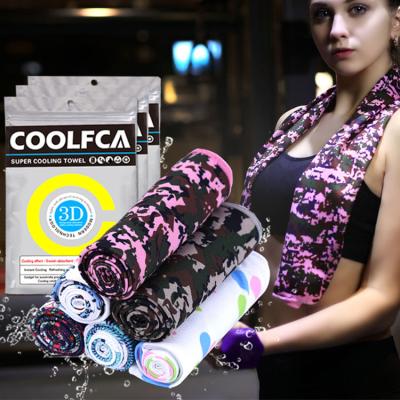 China New 30*100cm QUICK DRY cold feeling fabric can be customized summer cold towel sense sports cold towel for sale