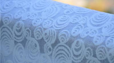 China White Jacquard Upholstery Fabric Wedding Dress Fabric , Width 57