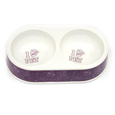 China  				Eco-Friendly Double Bamboo Portable Pet Bowl for Dog and Pet 	         for sale