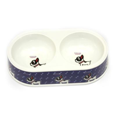 中国  				Double Bowl Type Environmental Bamboo Fiber Pet Bowl 	         販売のため