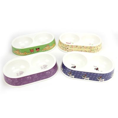 China  				New Style Eco-Friendly Bamboo Fiber Pet Bowl (Double Bowl) 	         for sale