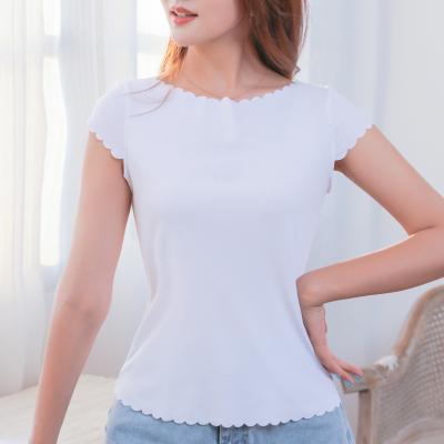 China New Style Anti-Wrinkle Anti-Wrinkle New Style Women's Ladies Ladies Tops Polyester Short Sleeve for sale