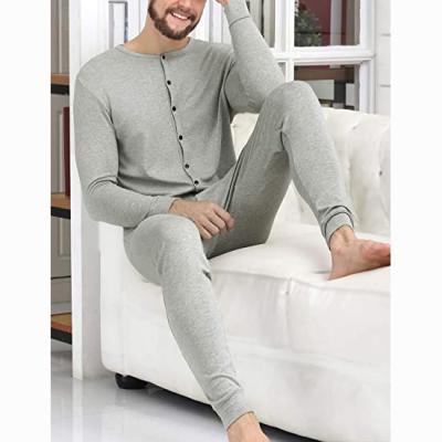 China N028 Mens Polyester Cotton Underwear Unions Updraft Sustainable Suits One-Piece Base Layer Sustainable With Special Fly Back for sale