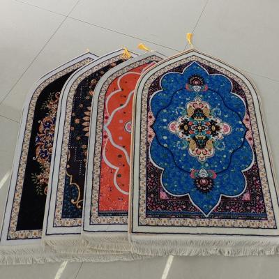 China Factory wholesale washable sajadah prayer blanket muslim prayer mat islamic prayer rug with cotton tassels for sale