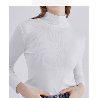 China Breathable Women Casual Undercoat Long Sleeve Slim Shirts Mock Half Turtleneck Tops Fit Basic Lightweight Plain T-Shirts for sale