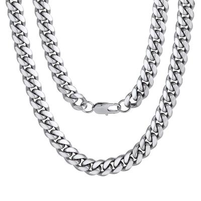 China CLASSIC 8MM 16''-24'' Men Miami Curb Chain Necklace Stainless Steel Chunky Double Tight Cuban Link Hip Hop Neck Chains for Men Boys for sale