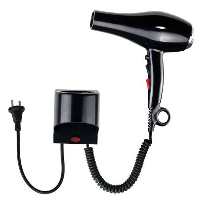 China Ionic Professional Salon Ionic Blow Hair Dryer 1600W 2 Speed 3 Heat Settings Cool Shot Button with Stand Holder Wall Mounted for Women for sale