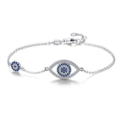 China CLASSIC Trendy Evil Eye Gold Plated Bracelet 925 Sterling Silver For Women for sale