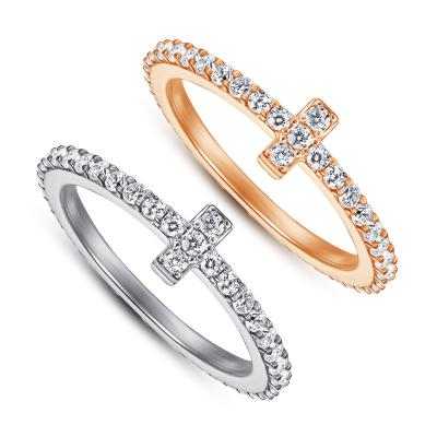 China CLASSIC Hailer Jewelry S925 Sterling Silver CZ Cross Ring For Women for sale