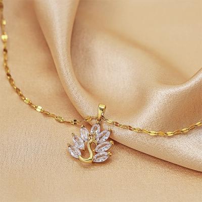 China CLASSIC Design Moissanite Special Loose Stone Swan Shape Real Jewelry 18k Gold Pendant Pendant for sale