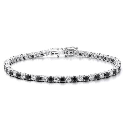 China CLASSIC hot sale 14K gold moissanite white and black gold tennis bracelet for gift for sale