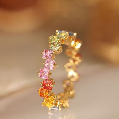 China CLASSIC Pure Multi Color Eternity 10k/14k/18k Gold Sapphire Rainbow Rings From Hailer Jewelry LGBT for sale