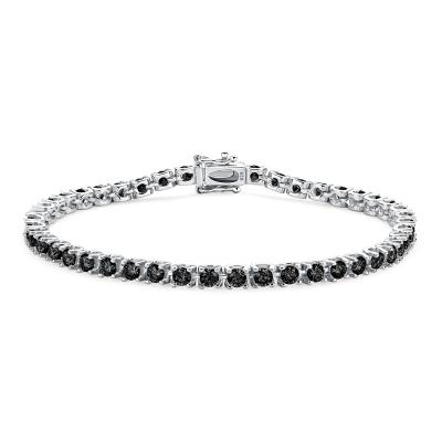 China TRENDY popular style jewelry 925 tennis bracelet moissanite silver black diamond for party for sale