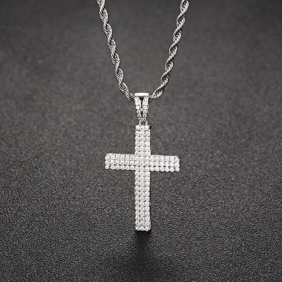 China CLASSIC Hip Hop Cross Pendant Necklace Iced Out Gold Bling CZ Cross Punk Necklaces For Women Men Jewelry for sale