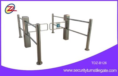 China High Speed Automatic Supermarket Turnstiles Swing Barrier Gate With Guardrail for sale