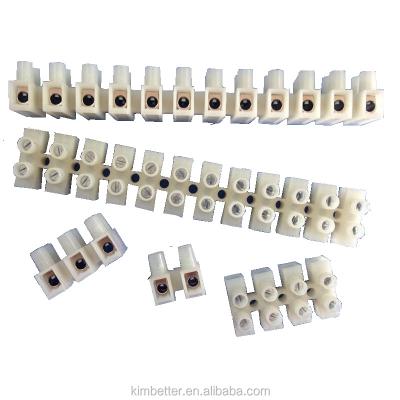 China Electrical Equipment Kimbetter PA66 PA16 Screw Terminal Block Connectors 22-12AWG 12 Way Terminal Strip Home Wiring Nylon Insulated for sale