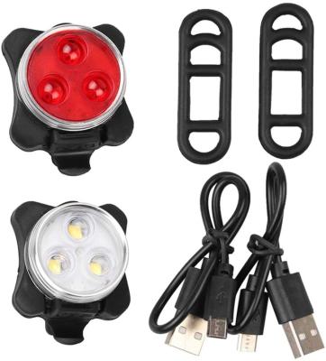 China Bicycle Light USB Rechargeable Bike Light Set, Super Smart Front Headlight and Rear LED Bike Light 650mah 4 Opti Lithium Battery 