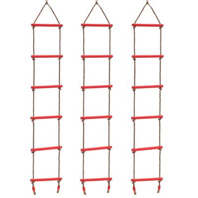 China Kids Climbing Ladder Cargo Net Climbing Rope Ladder For Outdoor Ninja Slackline Ladder Playground Ninja Obstacles Kids Swing Rope for sale