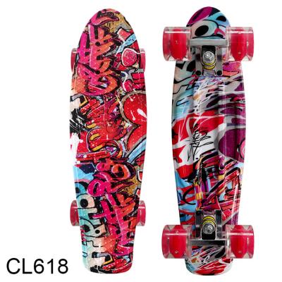 China Retro Youth Skateboard 22inch Skate Board Led Lightweight Wheels Starry Sky Pattern Skateboards For Outdoor Sport Beginners Skateboard for sale