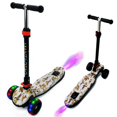 China Latest Kick Wheel Youth 3 LED Adjustable Scooter Kids Electric Scooter for Women with Music and Light Function as Childern's Gifts for sale