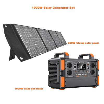 China Type A 1000W Safer Home Solar Power System AC 120V 230v Outdoor Solar Backup Portable Generator C for sale