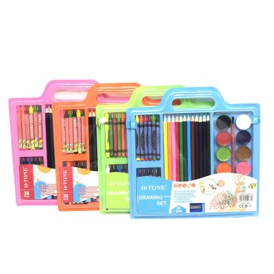 China Caryon 38pcs Multipurpose Drawing Set Watercolor Paint/Colored Pencil/Stationery Set Paint Set Children Students Use for sale