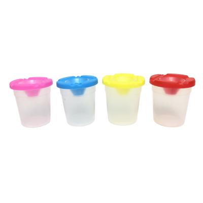 China Wash Brush Seal Paint Pot Plastic Art Paint Cups For Kids Wash Brushes for sale