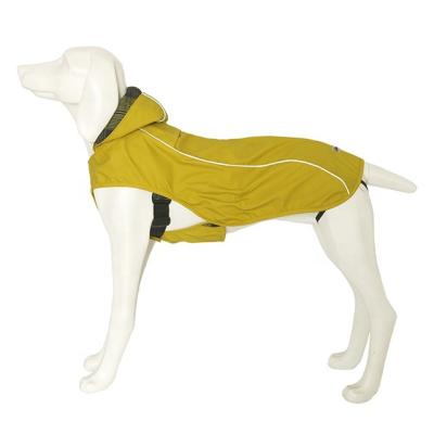 China Viable Asmpet My Warm Yellow Dog Coat Jacket Outerwears Harness Waterproof Raincoat All Weather Sale Dog Trial Sale Dog Clothes for sale