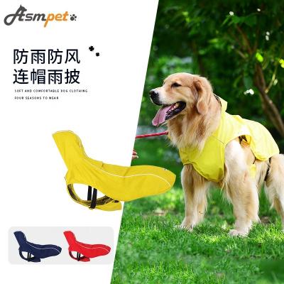 China ASMPET Durable Yellow - M Reflective Water Proof PU Dog Raincoat Dog Clothes With Harness For Dog for sale