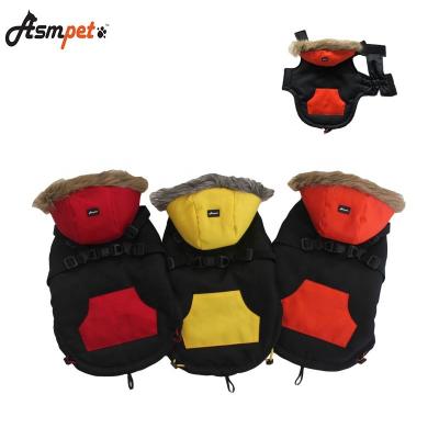 China Sustainable Asmpet Twill Fabric Parka Dog Coat With Hoodie For Dogs for sale