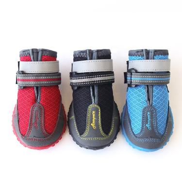 China Mr.shoes Sustainable Outdoor Sports Dog Shoes Breathable All Weather Mesh Dog Boots With Reflective Strap for sale