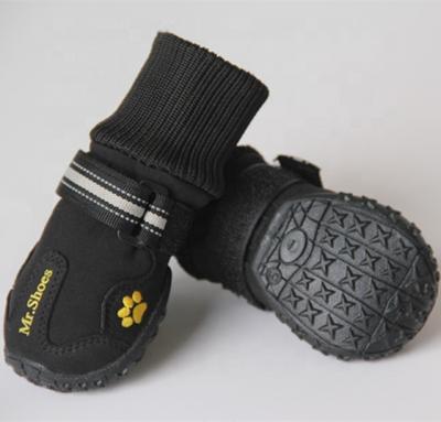 China Durable Water Resistant Dog Boots Black Outdoor Pet Shoes Hot Product for sale