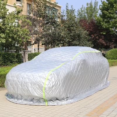 China Custom Silver Padded Waterproof Snowproof Car Cover Hail Sun Proof PEVA Plus Needle Punched Cotton 120g Car Cover for sale