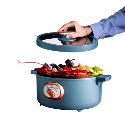 China Multifunction Hotel 3L Blue Electric Hot Pot With Aluminum Material for sale