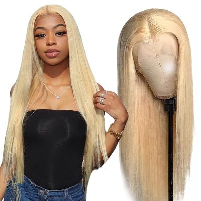 China Silky Straight Wave 150% Density Long Straight Pre Plucked With Baby Hair Wigs For Color Woman 13x4 Lace Front Wig Blonde 13x4 Lace Front Wig 613 for sale