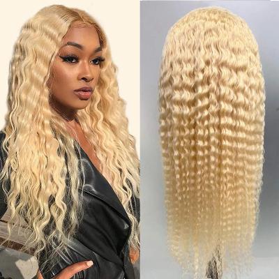 China Body Wave 180% Density 613 Density Lace Front Wig Human Hair Brazilian Virgin Hair Straight Blonde Wig For Black Women for sale