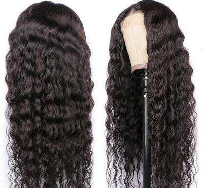 China Silky Straight Wave Loose Deep Wave Lace Front Wigs Human Hair Natural Black 150% Density HD Transparent Lace Wig Pre Plucked Glueless Virgin Wig for sale