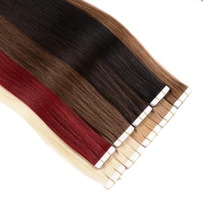 China Silky Straight Wave Tape In Hair Extensions Remy Human Hair Extensions Silky Straight Tape Insist Natural Black 20pcs Tape 1B# 18inches for sale