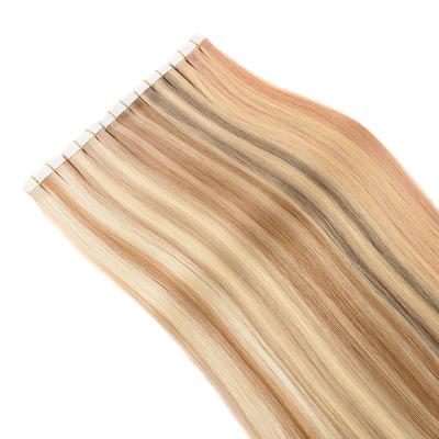 China Silky Straight Wave Remy Hair Extensions Tape In Skin #4 Remy Straight Chocolate Brown Middle Weft Hair Tape In Hair Extensions 16 Inches for sale