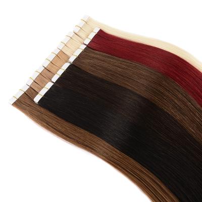 China Natural 100% Virgin Double Remy Full Cuticle Human Hair Wave Tape Hair Extensions Silky Straight Human Hair Extensions cabelo for sale