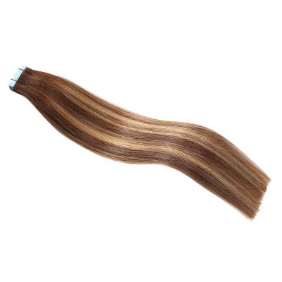 China Hot Selling Russian INS Balayage Tape Cuticle Hair Silky Straight Wave Hair Double Drawn Tape Intact European Hair Extensions for sale