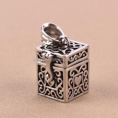 China Stainless Steel Pet Urn Pendent Cremation Box Pet Ashes Urn Memorial Tibetan Jewelry for sale