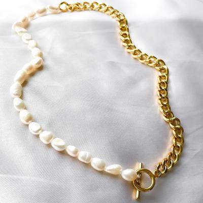 China Tasty Gold Necklace Pearl Bead Necklace High Quality Waterproof Casual/Sporty Chain Necklace For Her for sale